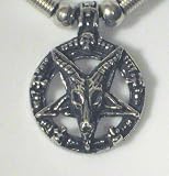 Gothic Baphomet Sabbatic Goat Head Pentagram Necklace