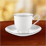 LENOX HANNAH PLATINUM CUPS & SAUCERS