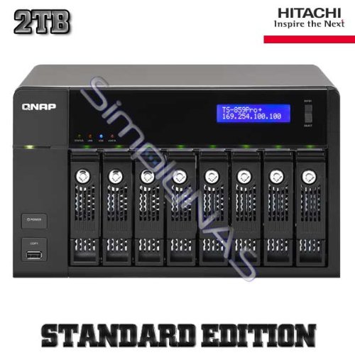 QNAP TS-859 Pro+ 12TB (6 x 2000GB) 8-Bay NAS Integrated with Hitachi Deskstar 7K3000 (Desktop)