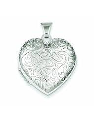 Genuine .925 Sterling Silver Scrolled Heart Locket 2.5 Grams. 100% Satisfaction Guaranteed.