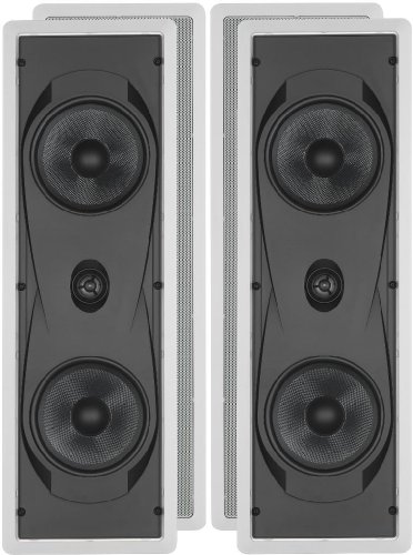 Yamaha Natural Sound Custom Easy-to-install In-Wall Flush Mount 2-Way 130 watts Speaker Set (Pair of 2) with 1 Soft Dome Tweeter & Dual 6.5 Cone Woofers for Enhanced Center Channel or In-Wall Speaker Sound From Your Plasma LCD Big Screen TV or any Home Theater System