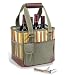 Picnic at Ascot Santa Barbara Collection Canvas Ice Bucket with Removable Bottle Divider