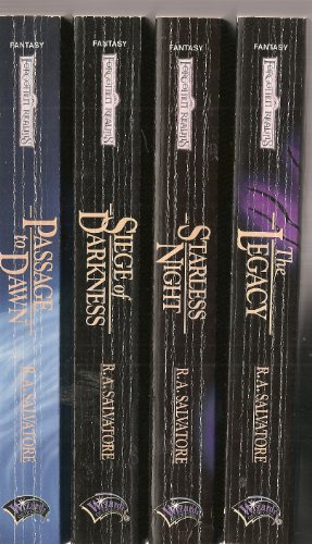 Legacy of the Drow: Complete Set of Four. The Legacy, Starless Night, Siege of Darkness, Passage to Dawn. The Quartet in Original Paperback Bindings. (Forgotten Realms Fantasy Adventure)