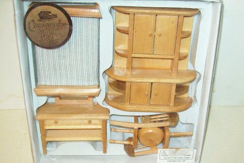 Childrens Toyshop  Toys : Chesapeake Bay Five Piece Wooden Doll House Bedroom Set