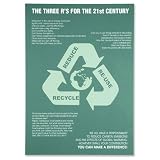 SSeco 3Rs Environmental Poster for Awareness PVC Recycle Reduce Re-use W420xH595mm – Ref ENV07