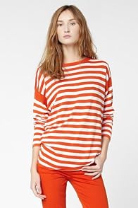 Long Sleeve Lightweight Stripe Boatneck Sweater