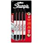 Sharpie CD/DVD Twin Tip Permanent Markers, 4 Black Markers (37035PP)