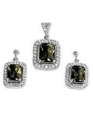 Sterling Silver Sets With Cubic Zirconia