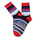 5 Pack Colorful Stripe Cotton Ankle CasualCrew Socks Vintage Style Sport Sock, Large