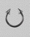 HU0009/Piercing Hufeisen - Horseshoe 1,2 x 10 mm aus 316L Chirurgenstahl mit Spitzen 2 mm