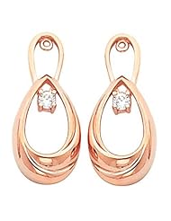Pair of 14K Rose Gold Diamond Earring Jackets - 0.16 Ct. -- LIFETIME WARRANTY