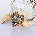 Valdler Heart-Shaped Red Wreath Crystal Brooch Pin for Christmas Theme Party Decoration Gift