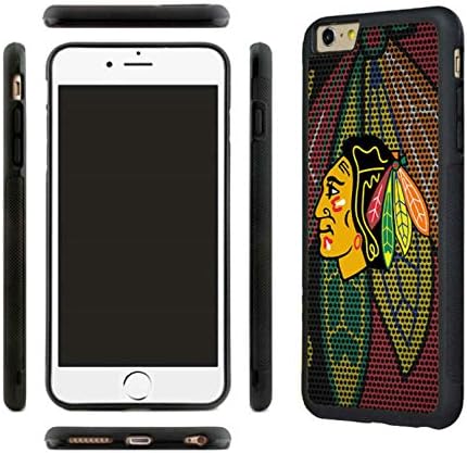 Chicago Blackhawks Full-Body Rugged Layer Case cover for iPhone 6s Plus and iPhone 6 Plus,with Glass Screen Protector Film