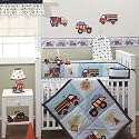 Bedtime Originals Wiggle Wagon 4-Piece Baby Crib Bedding Set - Blue
