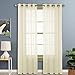 NICETOWN Living Room Sheer Curtains - Home Fashion Grommet Top Solid Voile Panels for Patio Door(1 Pair, W54 x L84, Cream Beige)