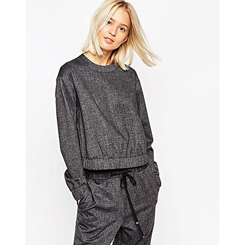 エイソス アウター パーカ＆スウェット ASOS WHITE Tailored Sweatshirt Grey [並行輸入品]
