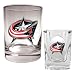 Columbus Blue Jackets NHL Rocks Glass & Square Shot Glass Set - Primary Logo by Great American Products