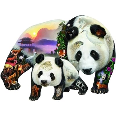 Panda Playground Shaped Jigsaw Puzzle by Dennis Rogers 1000pc
