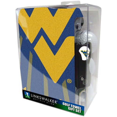 West Virginia Mountaineers Ncaa Jacquard Golf Towel Gift Pack W/ Balls Repair Tool Marker