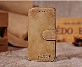 iPhone 5/ 5S 高品質 本革 レトロ調 レザー ケース お手入れシート付き (ベージュb)