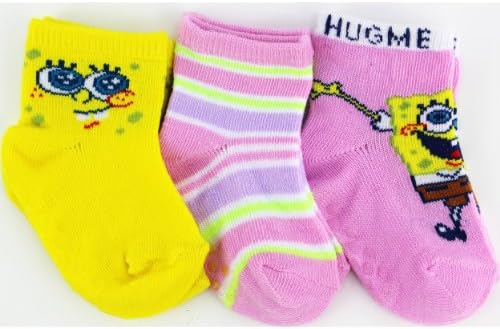 Spongebob Squarepants "Green Stripe" 3-Pack Infant Socks 0-12M