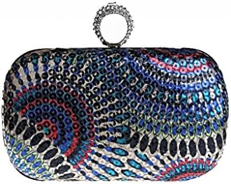 Tom Clovers Women's Ring Rhinestone Evening Clutch Purses