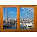 sticker trompe oeil fenêtre port de Marseille - 28 cm x 20 cm