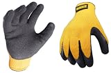 Dewalt DPG70L Textured Rubber Coated Gripper String Knit Glove with Elastic Wrist Size Large