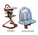 Svan High Chair from Scandinavian Child with Infant Kit and Cushion, Connect The Dots Cushion with Mahogany Wood