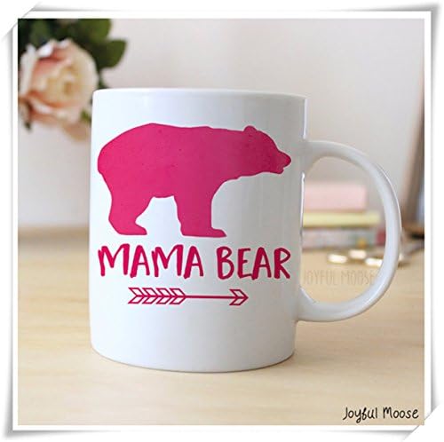 Christmas gift Pink Coffee Mug Watercolor Mama Bear Mug - Gift for New Mom