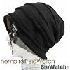 ヘンプロールBIGWATCH　ブラック/グレージュ　ＨＭ-02　【大きいサイズ】【帽子】【ニットキャップ】【ニット帽】【ヘンプMIX】【BIGWATCH正規品】