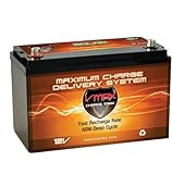 VMAXTANKS VMAXSLR85 AGM deep cycle 12V 85AH battery. For Use with PV Solar Panels, wind turbine, power backup generator, off grid, sump pump, and any other heavy duty application