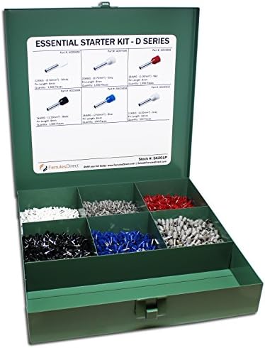 5000 Piece Wire Ferrules Essential Kit without Self Adjusting Tool-22 AWG to 12 AWG Insulated Connectors-SK201P