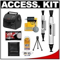 Canon PowerShot Digital Cameras Accessory Kit with Camera Case and Full Cleaning Kit for A490, A495, A3000 IS, A3100 IS, SD1300 IS, SD1400 IS, SD3500 IS, SX130 IS, SX210 IS, SX30 IS, G10, G11, G12, S90 and S95