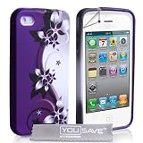 iPhone 4 / 4S Purple And Grey Floral Caseby Yousave Accessories�