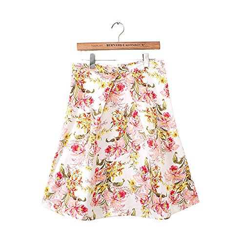 (シーファニー)Cfanny レディース エレガント 大人 花柄 プリント フレア ハイウエスト キレイ ミモレ丈 スカート