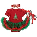 Goodparty クリスマス サンタ コスチューム 赤ちゃん チュチュロンパース 半袖 ベビー ロンパース 女の子 L 6-12ヶ月, デザイン1