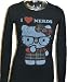 Hello Kitty I Heart Love Nerds Women's Black Vintage Thermal T-shirt by Mighty Fine