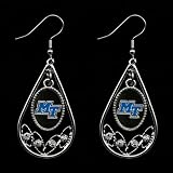 Middle Tennessee State Blue Raiders Ladies Tear Drop Crystal Dangle Earrings