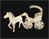 57 Lighted Crystal 3-D Horse & Carriage Christmas Yard Art Decoration