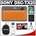 Sony Cyber-Shot DSC-TX20 Shock & Waterproof Digital Camera (Orange) with 8GB Card + Case + Tripod + Accessory Kit