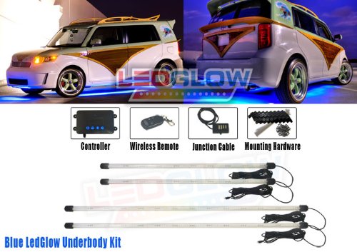 4pc. Wireless Blue LED Underbody Underglow Kit