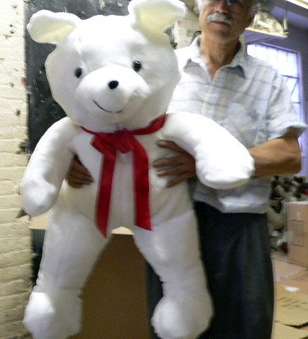 51JuQJ%2BpfLL GIANT 38 WHITE TEDDY BEAR SMILING BIG SOFT PLUSH NEW * SQUEEZABLY SOFT! * AMERICAN MADE IN THE USA AMERICA