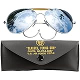 MIRROR AIR FORCE STYLE SUNGLASSES W/CASE