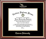 Towson University Tigers - Embossed Seal - Mahogany Gold Trim - Diploma Frame