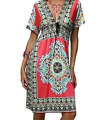Plus Size Sexy Silk Backless General Print Tunic 
