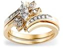10k Choice of White or Yellow Gold Diamond Bridal Set (1/5 cttw, I-J Color, I2 Clarity)