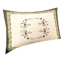 Modern Heirloom Collection Brooke Cotton Filled Bedspread, Standard Sham, 22 by 28-Inch