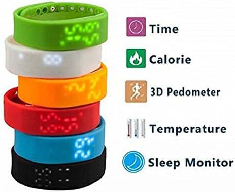 iTontek® Smart LED Bracelet Watch Sports Wristband Tracker 3D Pedometer Sleep Steps Calory Temperature Monitor (Blue)