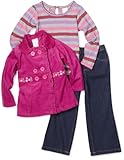 IMAGE OF Nannette Girls 2-6x Striped Jacket Set, Plum, 5